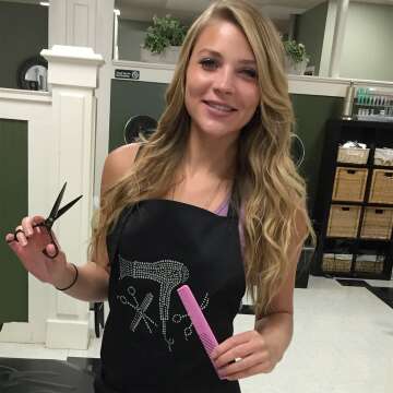 Stylish Rhinestone Hair Stylist Apron with 3 Pockets