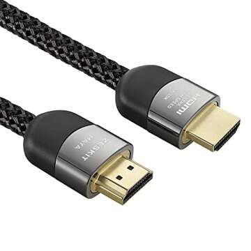 Zeskit Certified 2.1 8K HDMI Cable 48Gbps 4K120Hz Compatible with Soundbar eARC HDR10 VRR Dolby Vision Atmos HDCP 2.2 & 2.3 Gaming PS5 Xbox Series X Apple TV Roku (Ultra High Speed, Maya Short 1.5ft)