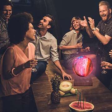 VGAzer Levitating Moon Lamp Floating and Spinning in Air Freely with Gradually Changing LED Lights Between 7 Colors,Decorative Light for Kids Lover Friends (Square Base)