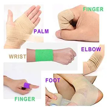 Self Adhesive Bandage Wrap,5 Yards Adhesive Bandage Tape for Strong Elastic Sports,Wrist,Ankle Sprains & Swelling (4 Pack)