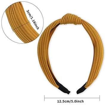 Fishinsea 10 Pack Knotted Wide Headbands for Women Cute Fashion Head Wrap in Solid Color Non-slip Ha...