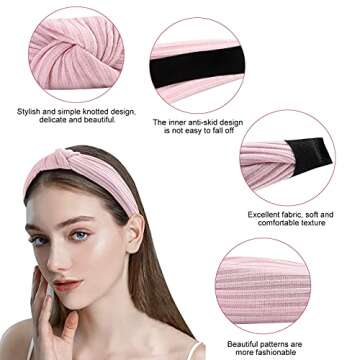 Fishinsea Knotted Wide Headbands for Women - 10 Pack