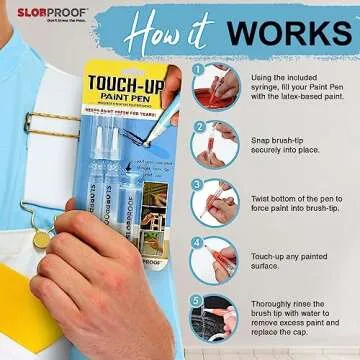 Slobproof Refillable Paint Brush Pens Bundle Pack of 5 & Pack of 2. Convenient Touch-Up, Fillable Solution for Precision, and Ease in Paint Touch-Ups. Ideal for Home, Wall, and Wood Paint Touch Ups