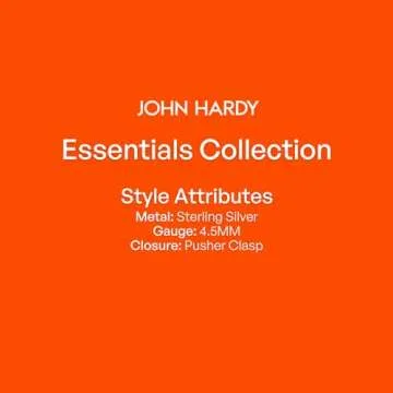 John Hardy Dot Collection, Women's Bracelet, 4.5MM 925-Sterling Silver, Luxury Women's Wrist Bracelet with Pusher Clasp, Size Medium