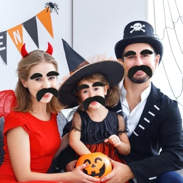 Black Mustache and Eyebrows Costume Accessories for All Ages