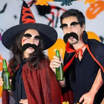 Black Mustache and Eyebrows Costume Accessories for All Ages