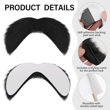 Black Mustache and Eyebrows Costume Accessories for All Ages