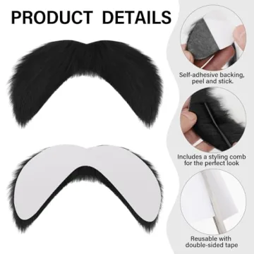Black Mustache and Eyebrows Costume Accessories for All Ages