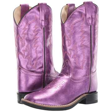 Old West Kids Boots Girl's Gina (Toddler/Little Kid) Shiny Pink 10 Toddler M
