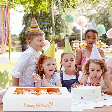 TOMNK 36pcs Bakery Boxes, 12x8x2.5 Inches Bakery Boxes with Window, Cookie Boxes Dessert Boxes with Window Pastry Boxes Cajas Para Postres for Chocolate Covered Strawberries, Cookies, Muffins, Donuts