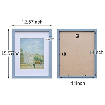 MUZILIFE Rustic Picture Frame 11x14 Blue Wood