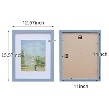 MUZILIFE Rustic Picture Frame 11x14 Blue Wood