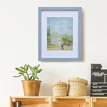 MUZILIFE Rustic Picture Frame 11x14 Blue Wood