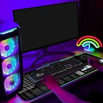 31.5x11.8 in Music Theory Cheat Sheet RGB led Mousepad, Music Theory Mouse Mat, Music Cheat Sheet Mouse Pad, Chords,Piano Cheat Sheet Beginners, Musician, Music Production, Studio, Beat Making KMH