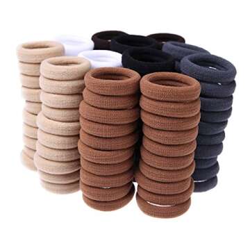 Miuance Elastic Hair Ties No-Crease 120pcs Grip for All Hair