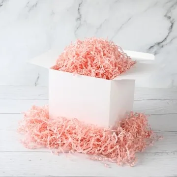 Baby Pink Crinkle Cut Paper Shred Filler - 8 oz for Gifts