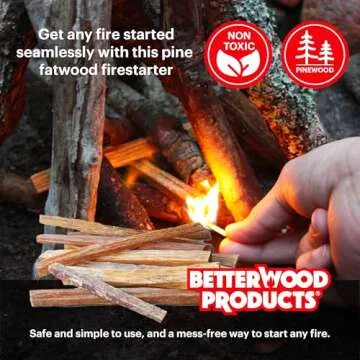 Better Wood Products 1 Pack Fatwood Fire Starter Sticks, Fireplace & Campfires, 25 Lbs