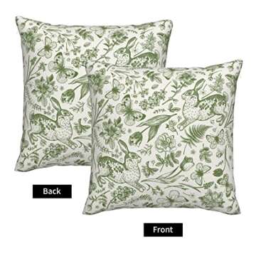 Spring Pillow Covers - Green Botanical Decor (18x18 inches)