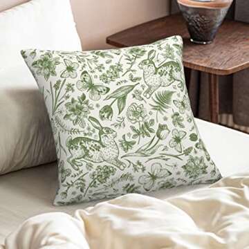 Spring Green Pillow Covers - 18x18 Botanical Decor