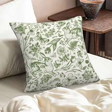Spring Green Pillow Covers - 18x18 Botanical Decor
