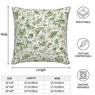 Spring Green Pillow Covers - 18x18 Botanical Decor