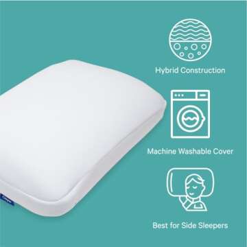 Casper Hybrid Pillow for Sleeping, Standard, White