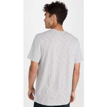 ATM Anthony Thomas Melillo Men's Short Sleeve Slub Crew, Heather Grey, Small