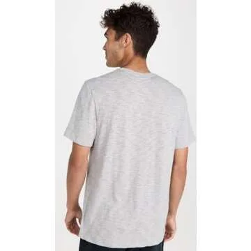 ATM Anthony Thomas Melillo Men's Short Sleeve Slub Crew, Heather Grey, Small