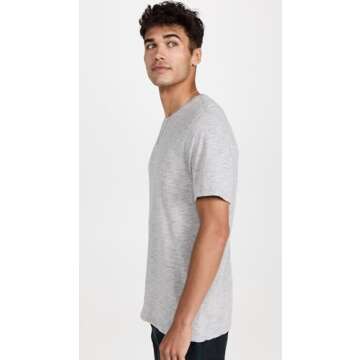 ATM Anthony Thomas Melillo Men's Short Sleeve Slub Crew, Heather Grey, Small