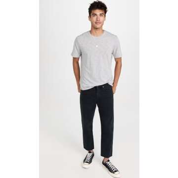 ATM Anthony Thomas Melillo Men's Short Sleeve Slub Crew, Heather Grey, Small