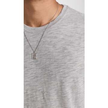 ATM Anthony Thomas Melillo Men's Short Sleeve Slub Crew, Heather Grey, Small