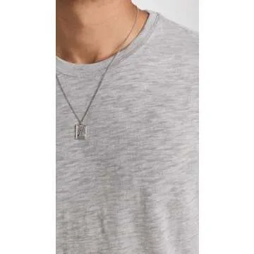 ATM Anthony Thomas Melillo Men's Short Sleeve Slub Crew, Heather Grey, Small