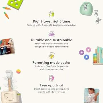 Lovevery, The Babbler Play Kit with Bonus Book 'Where is Crew's Shoe', Birthday Play Kit, Montessori Toddler Toy (Best Birthday Gift for 1 Year Old)