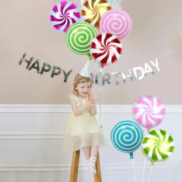 AnnoDeel 12 pcs 18" Sweet Candy Balloons, Round Lollipop Balloon Birthday Wedding Party Balloons