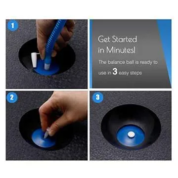 ZELUS Balance Ball Trainer with Resistance Bands and Foot Pump, Inflatable Yoga Ball for Home Gym Workouts, 23 Inch Exercise Half Ball for Balance Training Core Strength Fitness More, 330lb Cap