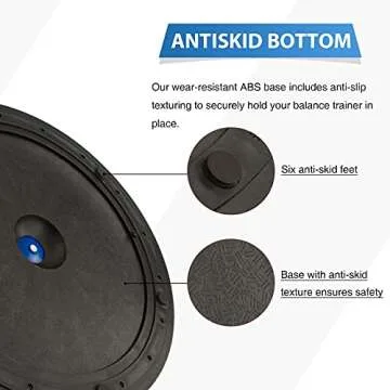 ZELUS Balance Ball Trainer with Resistance Bands and Foot Pump, Inflatable Yoga Ball for Home Gym Workouts, 23 Inch Exercise Half Ball for Balance Training Core Strength Fitness More, 330lb Cap