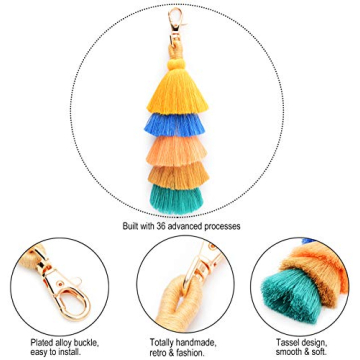 Colorful Boho Pom Pom Keychain for Fun Accessorizing