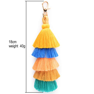 Colorful Boho Pom Pom Keychain for Fun Accessorizing