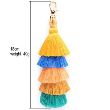 Colorful Boho Pom Pom Keychain for Fun Accessorizing