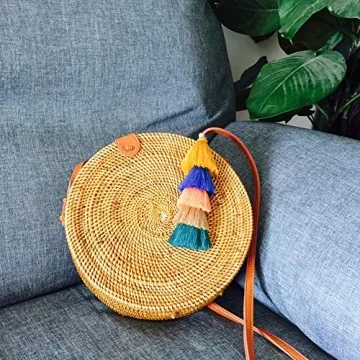 Colorful Boho Pom Pom Keychain for Fun Accessorizing