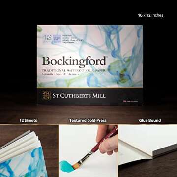 St. Cuthberts Mill Bockingford Watercolor Paper Pad - 16x12