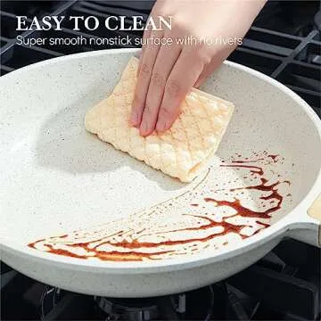 SENSARTE Nonstick Ceramic Frying Pan Skillet, 12.5 Inch Omelet Pan, Healthy Non Toxic Chef Pan, Induction Compatible Egg Pan with Heat Resistant Handle, PFAS-Free, White