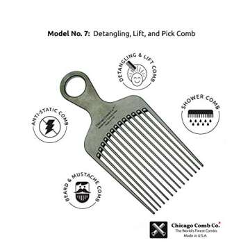 Chicago Comb 7: Expert Carbon Fiber Pick for Curly Hair