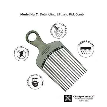 Chicago Comb 7: Expert Carbon Fiber Pick for Curly Hair