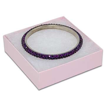 TheDisplayGuys - 25-Pack #33 Cotton Filled Cardboard Paper Jewelry Boxes Gift Case - Pastel Pink (3.5" x 3.5" x 1.0") - for Shipping or Storage