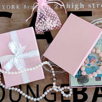 TheDisplayGuys - 25-Pack #33 Cotton Filled Cardboard Paper Jewelry Boxes Gift Case - Pastel Pink (3.5" x 3.5" x 1.0") - for Shipping or Storage