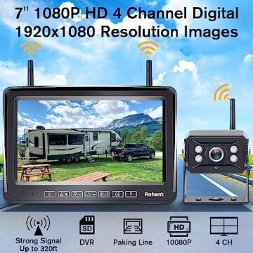 Rohent Wireless Backup Camera for RV with 7 Inch Monitor
