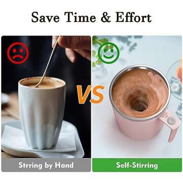 FOXNSK Self Stirring Mug, Self Stirring Coffee Mug Magnetic Stirring Mug Electric Magnetic Stirring ...