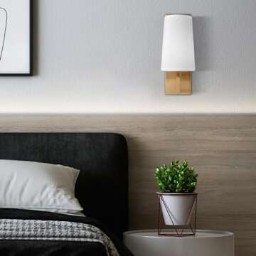 TEENYO Gold Wall Sconce Set of 2 Modern Fabric Shade Lighting