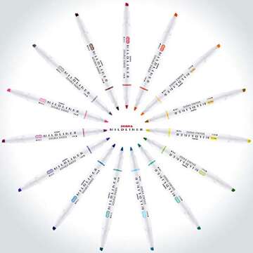 Zebra Mildliner Highlighters, Double Ended Highlighter, Broad And Fine Tips, Pastel Colors Midliner Pens, 18 Pack, 78118ELG